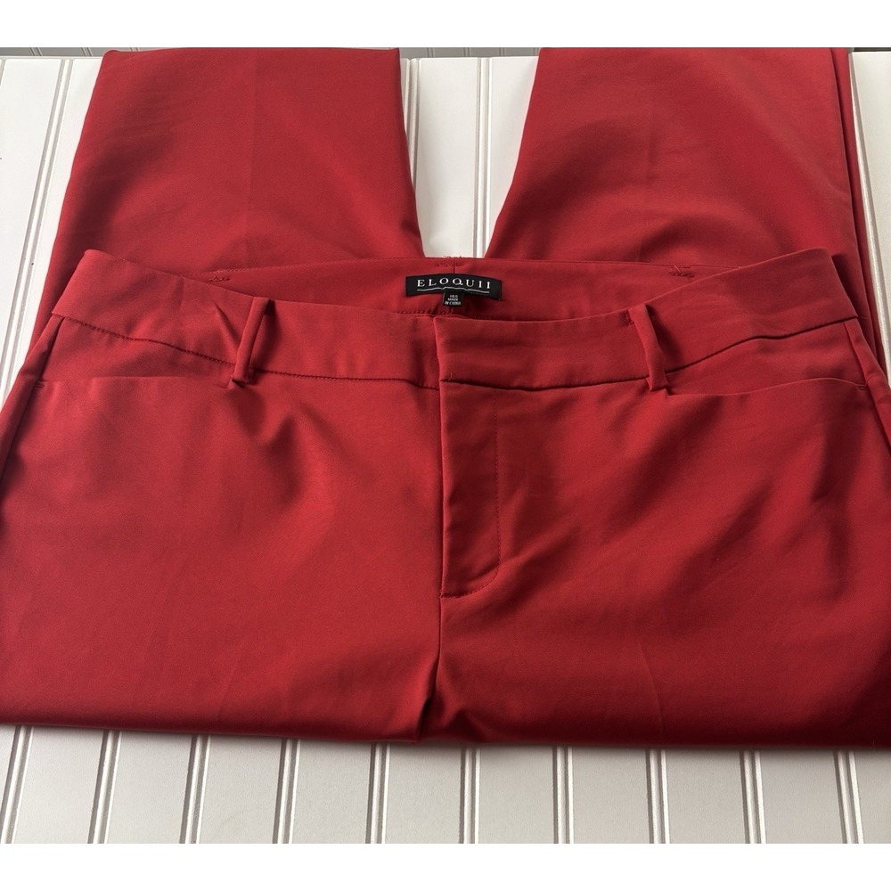 Red Eloquii Size 16S Women's Dress Pants Workwear Trouser‎ Career Pockets